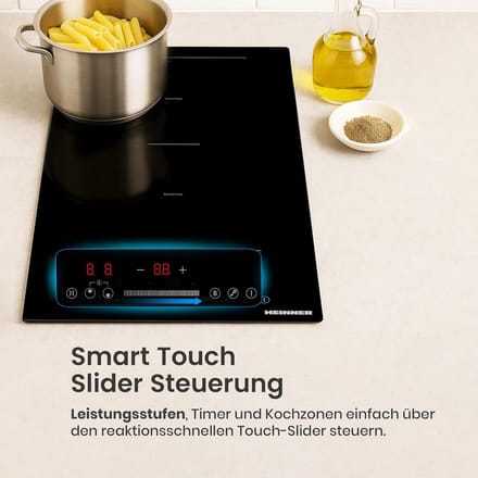 Inbouw Inductiekookplaat - Kookzone - Efficiënt Koken - Touch Slider Bediening - 288 x 52 cm - Zwart