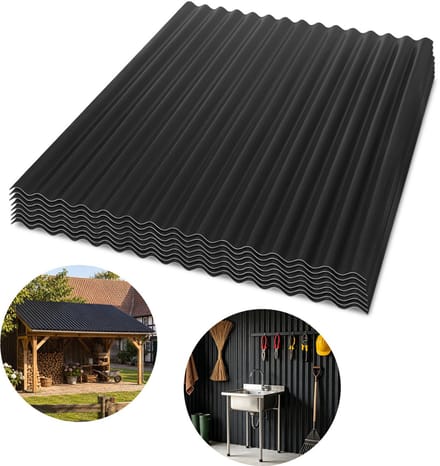 ASA composiet golfplaten antracietgrijs 8 stuks 117 x 93 cm dakplaat