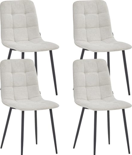 Colenis - Ela Eetkamerstoel - Set Van 4 - Beige - Linnen - Design