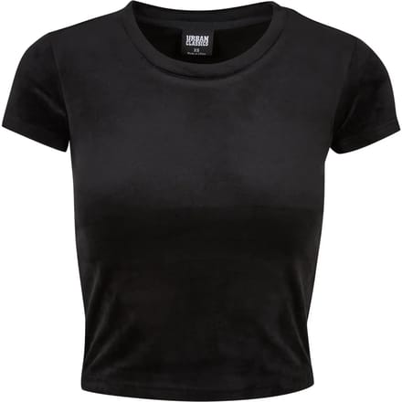 Urban Classics - Short Velvet tee Top - S - Zwart