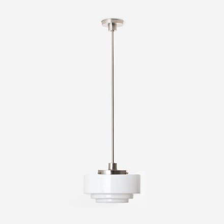 Hanglamp Getrapt Ø 30 20's Matnikkel - Art Deco Trade