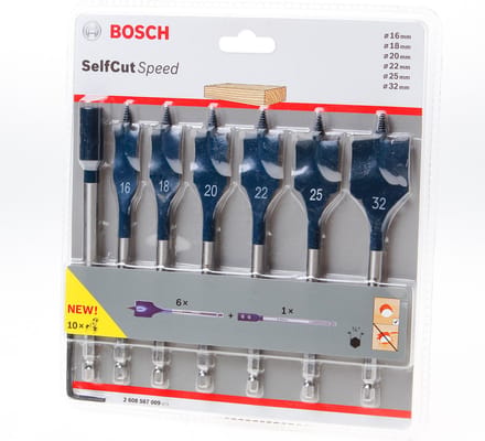 Bosch Flat Milling Drill Bit Set Self-Cut 16-32 mm 7 Bits