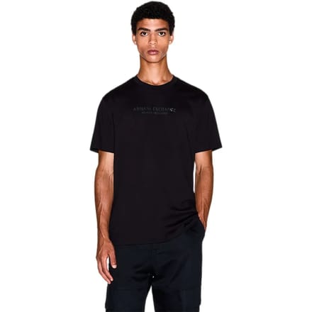 Printed Short Sleeve Round Neck T-Shirt - Black Shirts