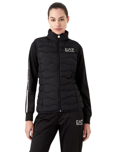 Padded Vest Slim Fit Wo - Black Gilets