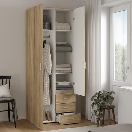 Kledingkast Harper - Eiken Houtlook - Praktische Indeling & Stijlvol