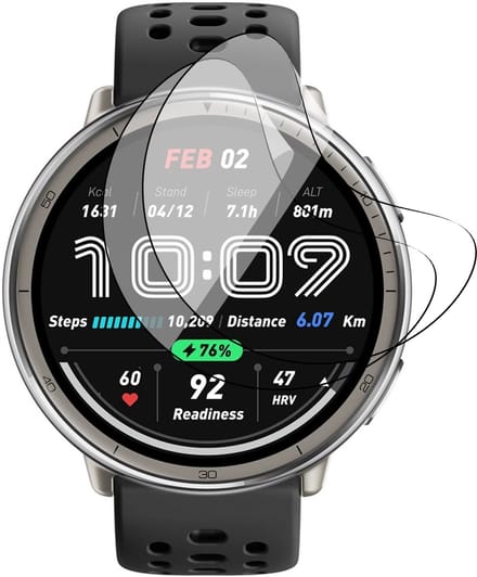 Screenprotector geschikt voor Amazfit Active 2 Round - 2x FlexGuard Screen Protector
