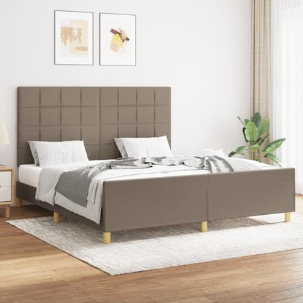 vidaXL - Bedframe - zonder - matras - stof - taupe - 160x200 - cm
