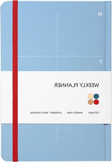 Wekelijkse planner - Agenda ongedateerd - Planning maken - Lay-flat binding - 147 x 213 cm - Blauw