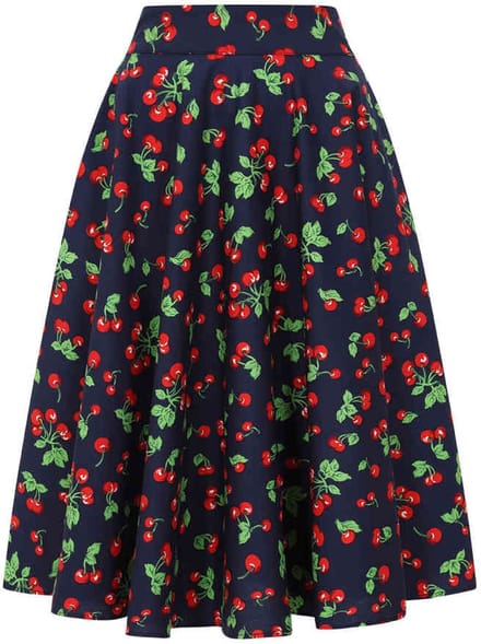 Banned - Cary Cherry Swing Rok - S - Blauw