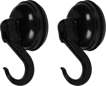 Benson Twee zuignaphaken - zwart - 35 mm - draagkracht tot 2 kg - set van 2