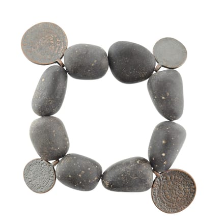 Behave - Elastische kralenarmband met muntjes - vintage stijl