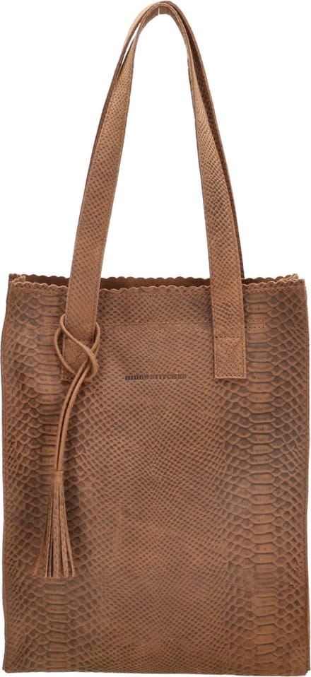 Hide & Stitches Waco Shopper 15,6 inch (34.5x19.4 cm) - 100% Leer - Bruin