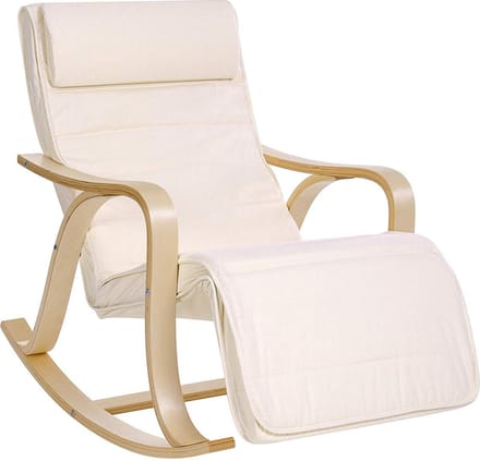 Nancy's Schommelstoel Van Berkenhout - Relaxstoel - Beige