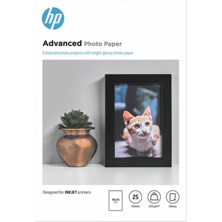 Inkjetpapier HP Q8691A 10x15cm photo glossy 250gr 25 vel