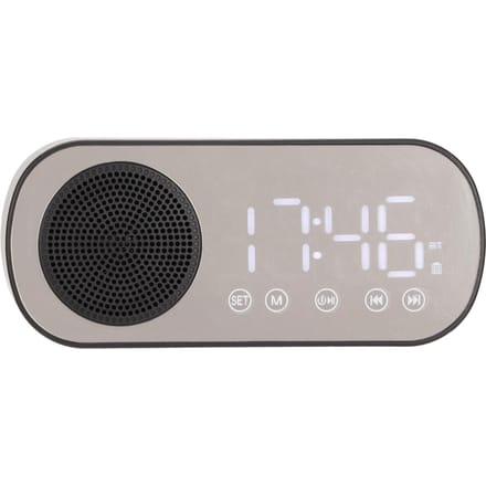 Radio-réveil double réveil numérique portable avec haut-parleur Bluetooth pour lire et cuisiner gray
