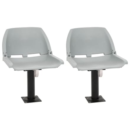 vidaXL - 4-delige - Bootstoelenset - inklapbaar - 48x51x41 - cm - grijs
