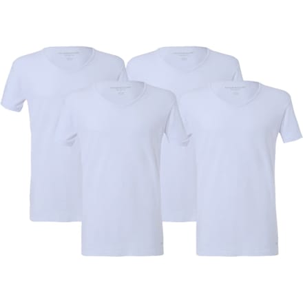 McGregor  - Premium Stretch T-shirt - V-neck - 4-pack White Taglia: XL | Magliette basic Outlet | Uomo | Bianco