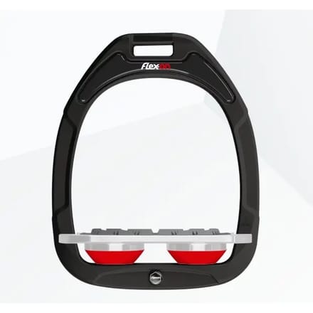 Platte Grip Zwart/Grijs/Rood stijgbeugels Flex-On Green Composite