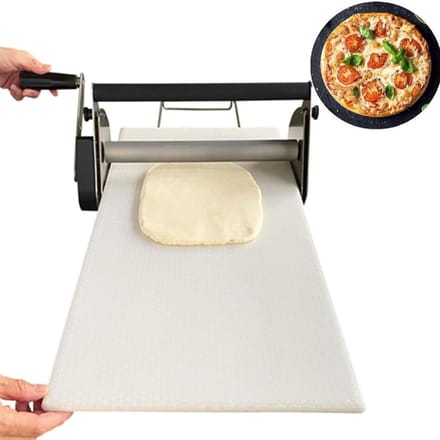 Deegrol Machine - Pastry Maker - Bakken Thuis - Verstelbare Dikte - 37.5 cm Gevouwen - Zilver