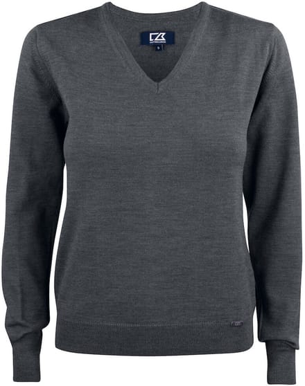 Cutter & Buck Everett V-neck Dames 355431 - Antraciet Melange - M