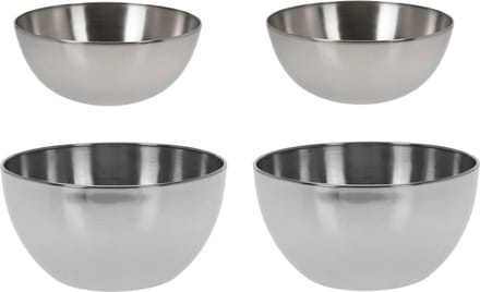 Excellent Houseware voedsel serveerschalen - Set 6x - RVS - D20/D13 cm