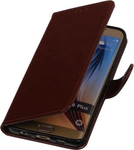 Bruin Smartphone TPU Booktype Samsung Galaxy S6 Edge Plus Wallet Cover Hoesje