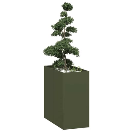 vidaXL - Plantenbak - 40x80x80 - cm - staal - olijfgroen