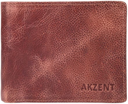 AKZENT Herenportemonnee horizontaal echt leer Maron, duurzaam