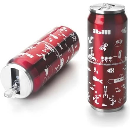 Canette Isotherme - Ibili - 500 ml - Acier Inoxydable 18/10 - Double Paroi - Réutilisable rouge