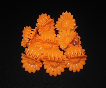 Haarklemmetjes bloemetjes vorm oranje