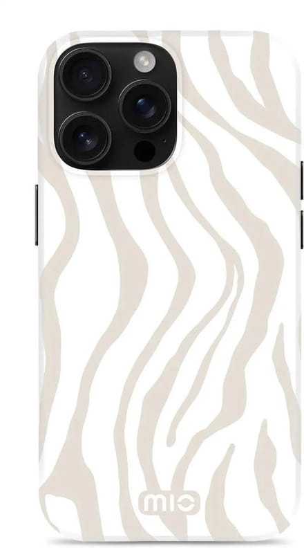 MIO by Mobilize Hoesje | Geschikt voor Apple iPhone 16 Pro | Compatibel met MagSafe / Qi2 | Hard Shell Back Cover | Sandy Zebra