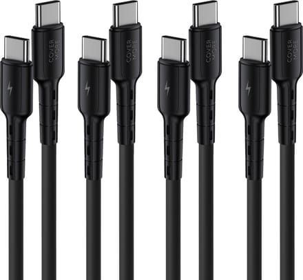 Usb C naar usb C kabel - 4 stuks - 1m - Snellaad en data kabel - Zwart
