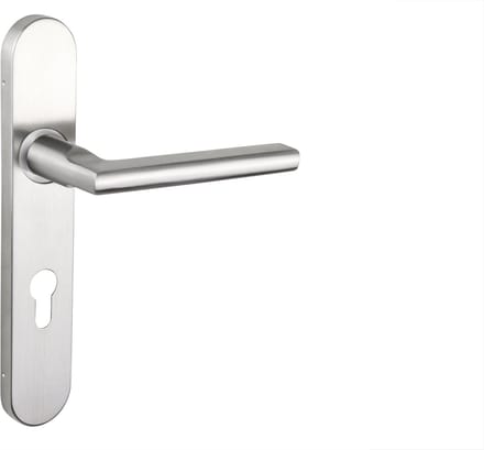 Lavuzo deurkruk Teramo RVS met afgerond schild PC72 | Per set | Deurklink met schild