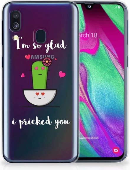 Samsung Galaxy A40 Telefoonhoesje met Naam Cactus Glad