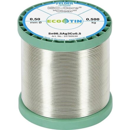 Felder ISO-Core Clear SAC305 Soldeertin Spoel Sn96,5Ag3Cu0,5 0.500 kg 0.5 mm