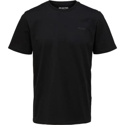 Selected - Heren Tee SS Aspen Logo Tee - Zwart - Maat S