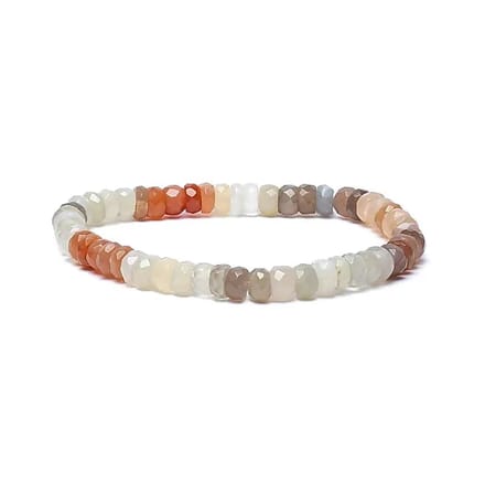 Yogi & Yogini - Armband - veelkleurig - maansteen - facet AA kwaliteit - elastisch