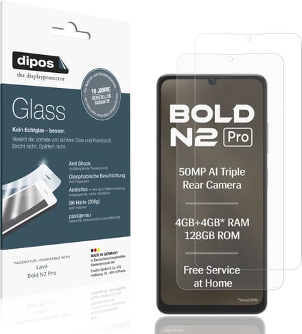 dipos – 2x Matte Pantserfolie geschikt voor Lava Bold N2 Pro | 9H Screenprotector