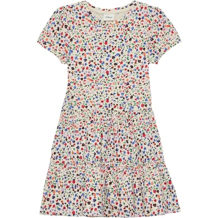 Jurk met all-over print, pofmouwen en plooien voor baby meisje s.Oliver
