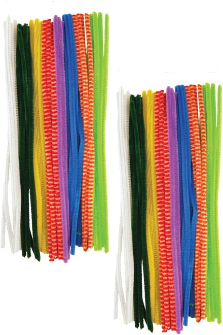 Chenille draad - 60x - gekleurd - 30 cm - hobby/knutsel materialen - hobbydraad - Chenilledraad