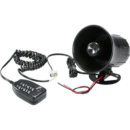 Auto Motorfiets Megafoon 6 Toon Luidspreker Traditionele Toeter Ringelen Brandalarm Loeien zwart