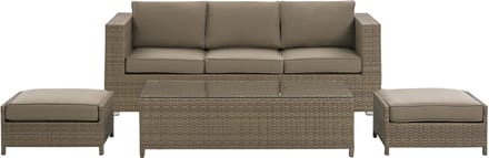 BELLUNO - Loungeset voor 5 - Bruin - PE rotan