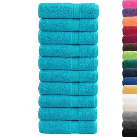 vidaXL - Handdoeken - SOLUND - 10 - st - 600 - g/m² - 50x100 - cm - turquoise