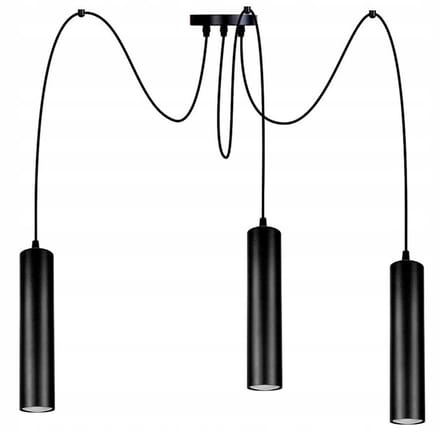 Hanglamp Spider Tuba 29cm 3x GU10 Zwart Mat - Verstelbaar