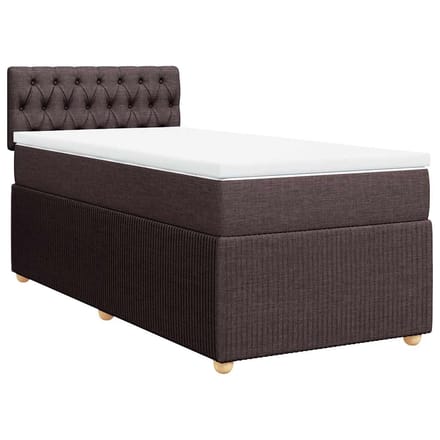vidaXL - Boxspring - met - matras - stof - donkerbruin - 90x190 - cm