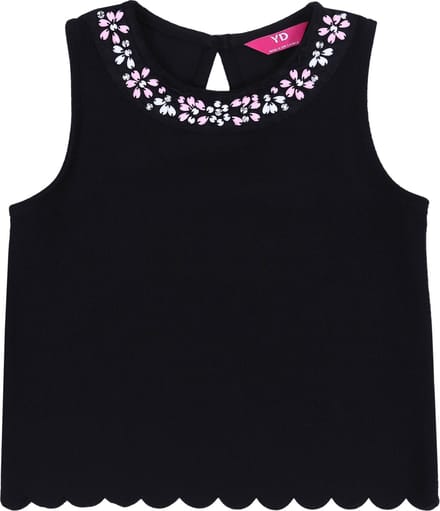 Zwarte blouse met kralen