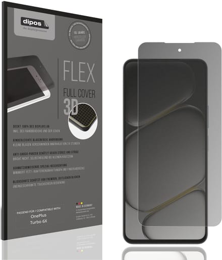 dipos FLEX – Matte Privacy Screenprotector geschikt voor OnePlus Turbo 6X | Volledige Schermbescherming | Case-Friendly