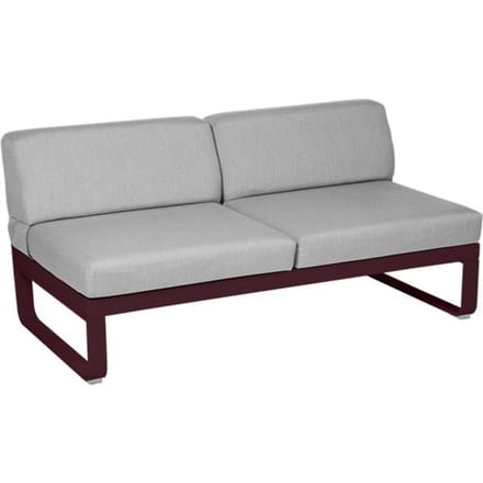 Fermob BELLEVIE 2-zits middenmodule - B9 zwarte kers - 79 Flanelgrijs