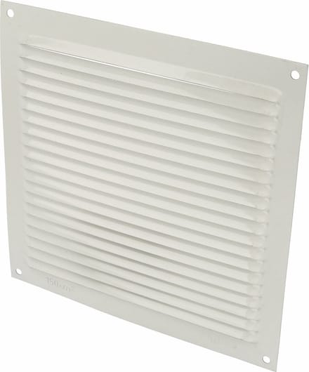 AMIG Ventilatierooster/muurrooster - 170 x 170mm - aluminium - wit - schoepenrooster