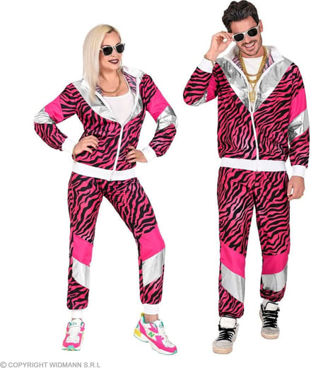 Trainingspak tijger neon roze jaren 80